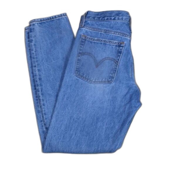 Levi's Denim - Levis Wedgie Straight Leg Jeans Womens 26 Blue Distressed Mid rise Denim